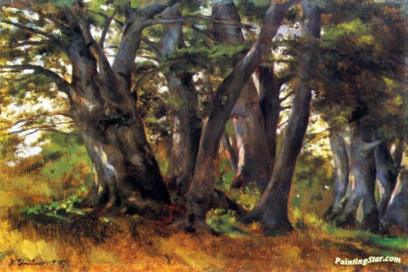 Buchen Bei Bernried Artwork by Wilhelm Trübner