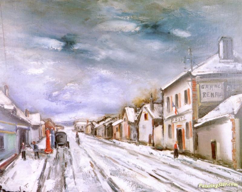 Road In The Snow Artwork by Maurice De Vlaminck