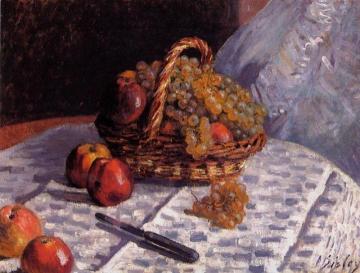 Still Life - Apples and Grapes Artwork by Alfred Sisley