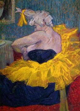 The Clowness Cha-u-kao Fastening Her Bodice Artwork by Henri de Toulouse-Lautrec