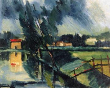 Landscape By The Water Artwork by Maurice De Vlaminck