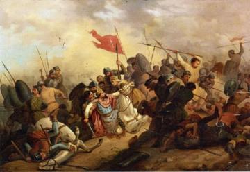 Battle Scene (one Of A Pair) Artwork by Henri-Félix-Emmanuel Philippoteaux
