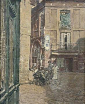 La rue Cousine, Dieppe, France Artwork by Laura Sylvia Gosse