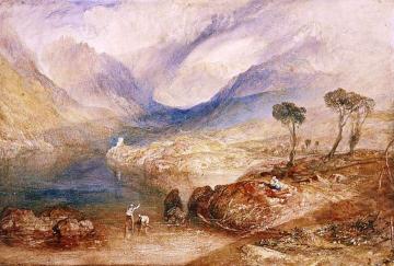 Llanberis Lake and Snowdon - Caernarvon, Wales Artwork by Joseph Mallord William Turner