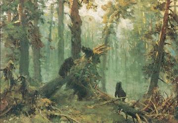 Morning In Piny Wood (study) Artwork by Ivan Ivanovich Shishkin