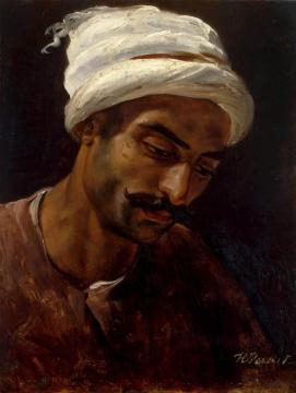 Head Of An Arab Artwork by Horace Vernet