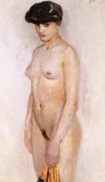 Bertha with a Yellow Scarf Artwork by Jan Sluyters