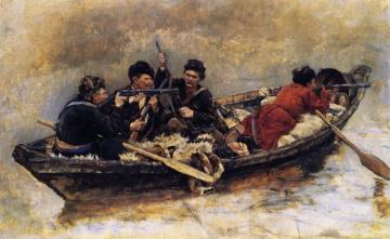 Cossacks In A Boat Artwork by Vasili Ivanovich Surikov