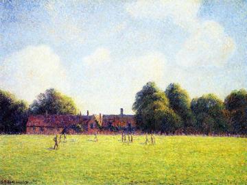 Hampton Court Green, London Artwork by Camille Pissarro