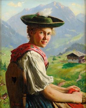 A Pretty Girl Artwork by Emil Rau