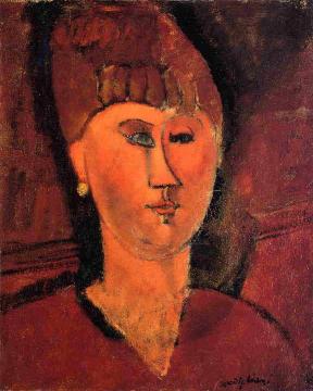 Head of Red-Haired Woman Artwork by Amedeo Modigliani