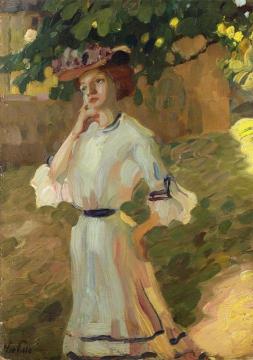 Portrait of a Woman Artwork by Leo Putz