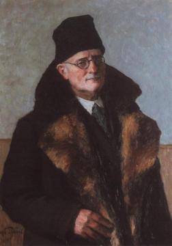 Self-portrait In Fur Coat Artwork by Igor Grabar
