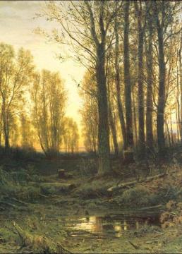 Twilight. Sunset Artwork by Ivan Ivanovich Shishkin