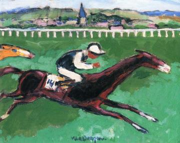 Jockey On Horseback, Deauville Artwork by Kees Van Dongen