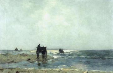 Shellfishers At The Dutch Beach Artwork by Johan Hendrik Weissenbruch