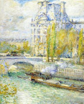Le Louvre et le Pont Royal Artwork by Frederick Childe Hassam