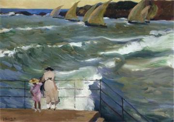 The Waves at San Sebastian Artwork by Joaquin Sorolla y Bastida