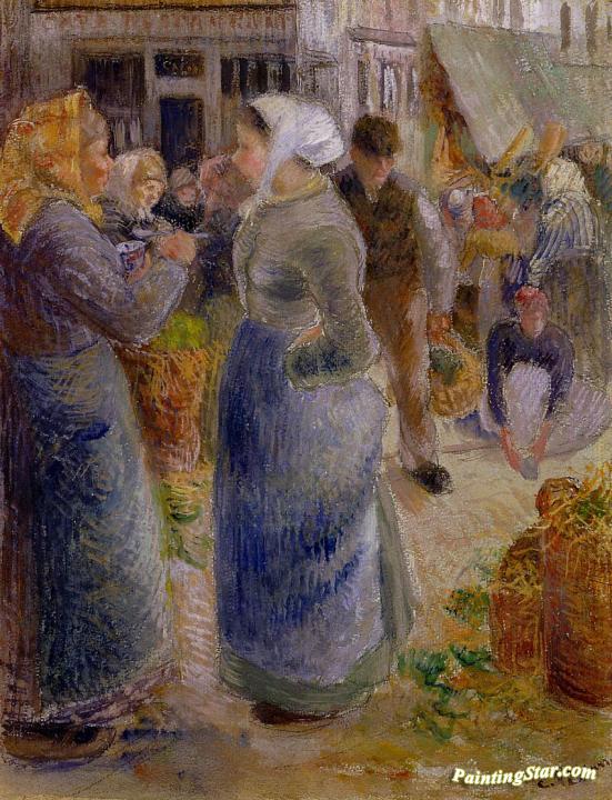 The Market Artwork by Camille Pissarro