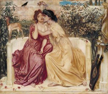 Sappho and Erinna in a Garden at Mytilene Artwork by Simeon Solomon