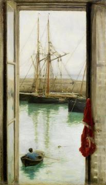 Harbour Dielette, Normandy Artwork by Henry Scott Tuke