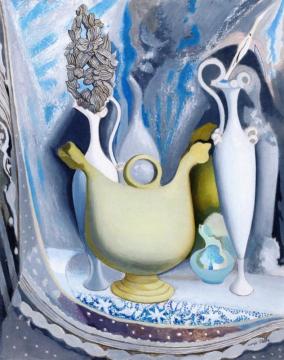 Grey And White Artwork by Joseph Stella