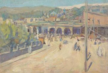 Square in Marrakesh Artwork by Zinaida Serebriakova