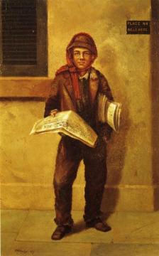 Newsboy Selling The Baltimore Sun Artwork by William Aiken Walker