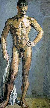 Standing Male Nude Artwork by Duncan Grant