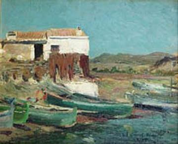 Paisaje Con Barcas Artwork by Eliseo Meifren i Roig