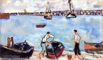 Boats In Port Artwork by Louis Valtat
