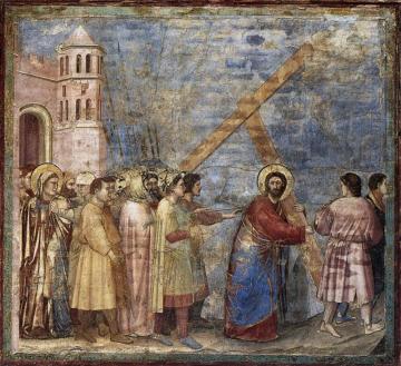 Scenes From The Life Of Christ: 18. Road To Calvary (cappella Scrovegni (arena Chapel), Padua) Artwork by Giotto di Bondone