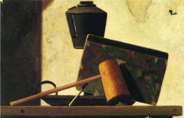 Still Life With Notebook And Pipe Artwork by John Frederick Peto