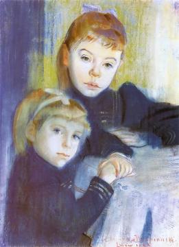 Portrait Of The Misses Kijenski Artwork by Stanislaw Wyspianski