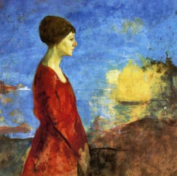 Early Moonrise: Portrait Of Miss Wilson Artwork by Charles W. Hawthorne