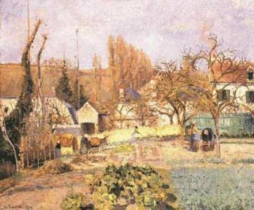 Kitchen Garden at the Hermitage, Pontoise Artwork by Camille Pissarro