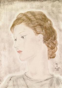 Portrait of a Woman Artwork by Tsuguharu Foujita