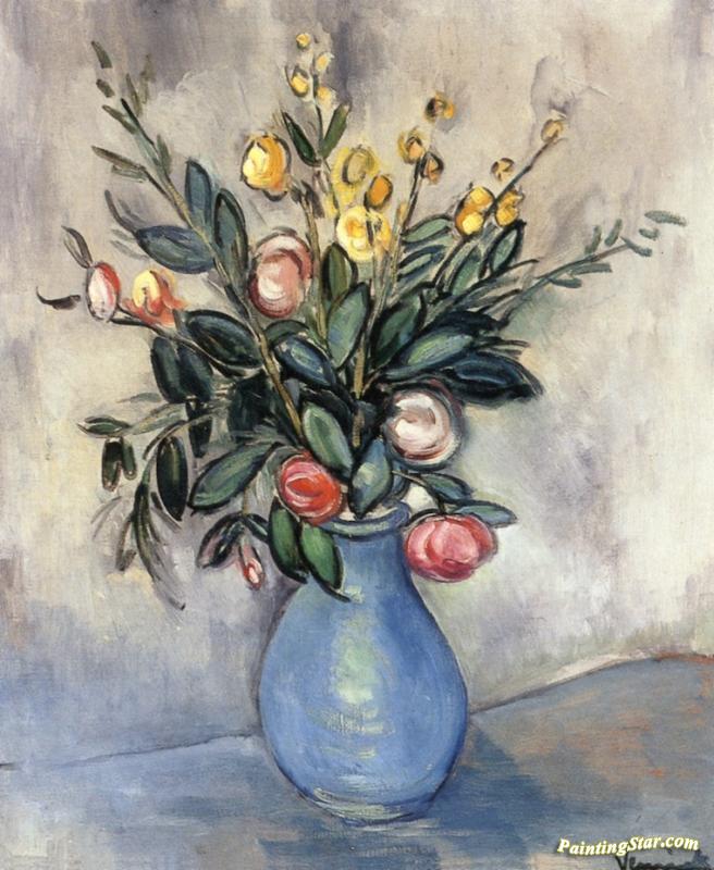 Bouquet In A Blue Pot Artwork by Maurice De Vlaminck