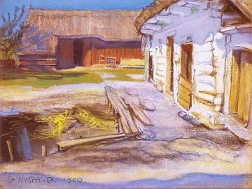 Cottages In Grebowie Artwork by Stanislaw Wyspianski