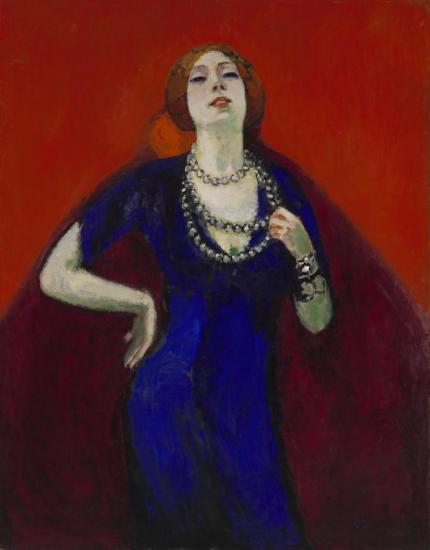 Woman In Blue Artwork by Kees Van Dongen