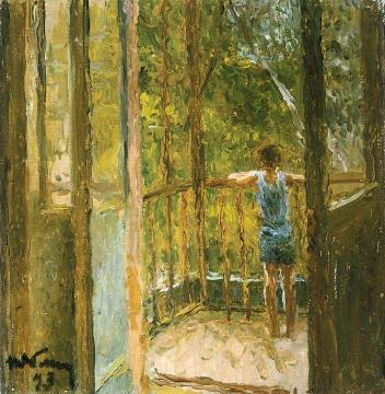 Boy on the Balcony Artwork by Tatiana Yablonskaya