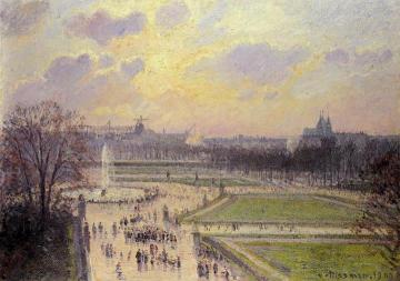 The Bassin des Tuileries: Afternoon Artwork by Camille Pissarro