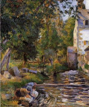 Laundry And Mill At Osny Artwork by Camille Pissarro