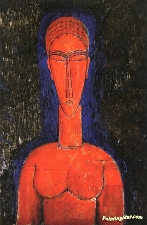 The Red Bust Artwork by Amedeo Modigliani