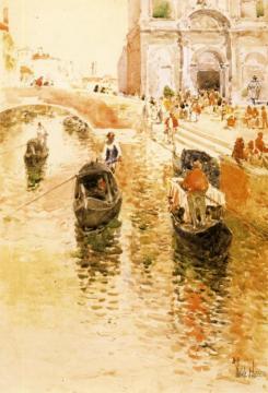 Gondoliers Artwork by Frederick Childe Hassam