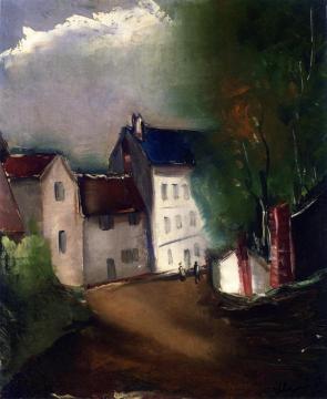 Village Entrance Artwork by Maurice De Vlaminck
