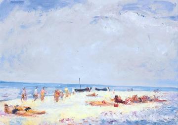 Beach At Jastrzebia Gora Artwork by Wojciech Weiss
