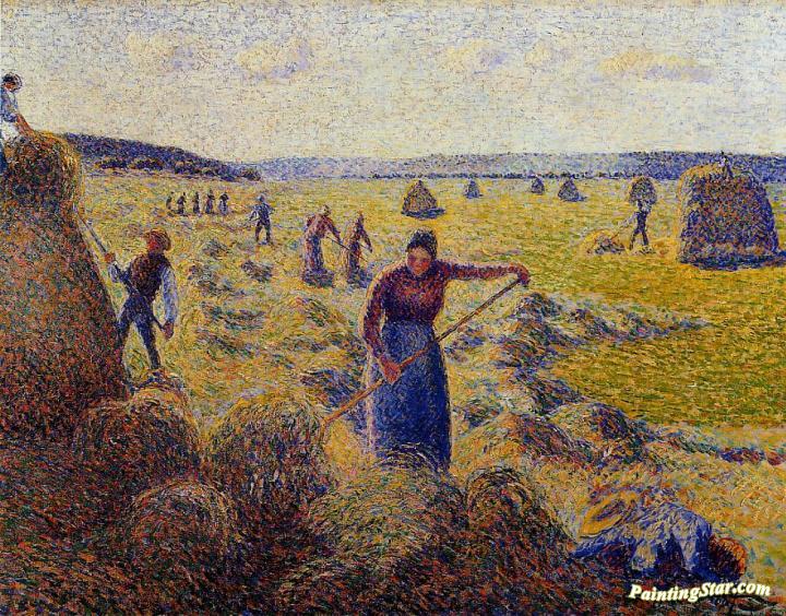 Le Recolte des Foins a Eragny Artwork by Camille Pissarro