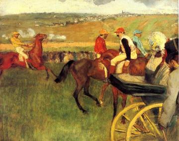 The Racecourse, Amateur Jockeys Artwork by Edgar Degas
