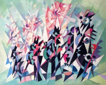 Cubo-futurist Composition Artwork by Edmond Van Dooren